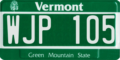 VT license plate WJP105