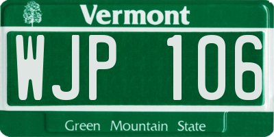 VT license plate WJP106