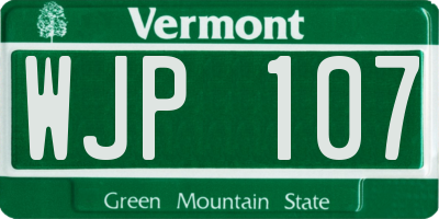 VT license plate WJP107