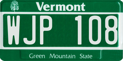 VT license plate WJP108