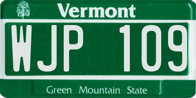 VT license plate WJP109