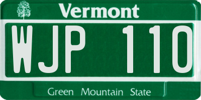 VT license plate WJP110