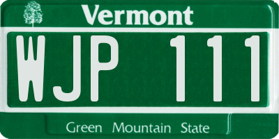 VT license plate WJP111