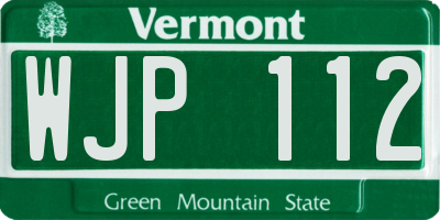 VT license plate WJP112