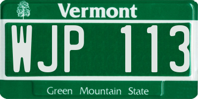 VT license plate WJP113