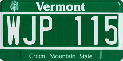 VT license plate WJP115