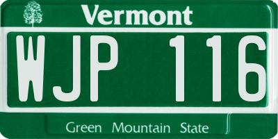VT license plate WJP116