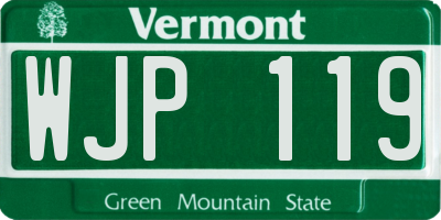 VT license plate WJP119