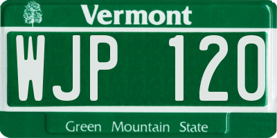 VT license plate WJP120