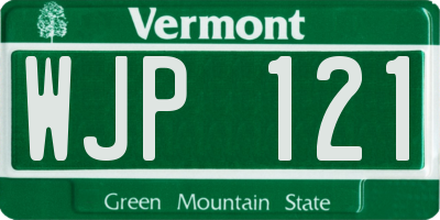 VT license plate WJP121