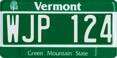 VT license plate WJP124