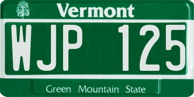 VT license plate WJP125
