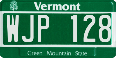 VT license plate WJP128
