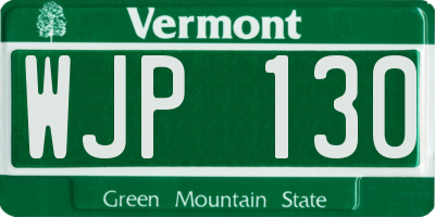 VT license plate WJP130
