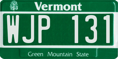 VT license plate WJP131
