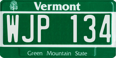 VT license plate WJP134