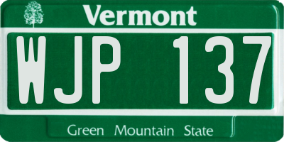 VT license plate WJP137