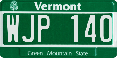 VT license plate WJP140
