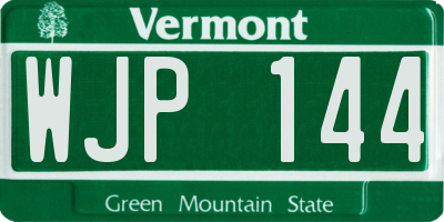 VT license plate WJP144