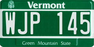 VT license plate WJP145