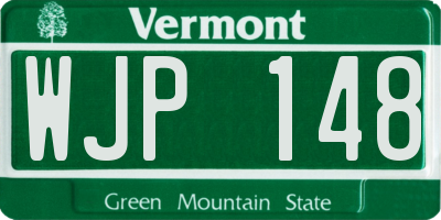 VT license plate WJP148