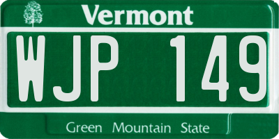VT license plate WJP149