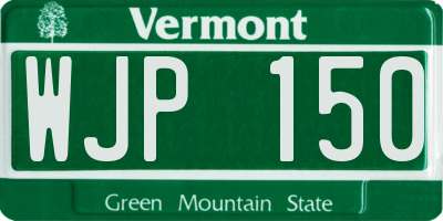VT license plate WJP150
