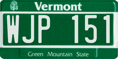 VT license plate WJP151