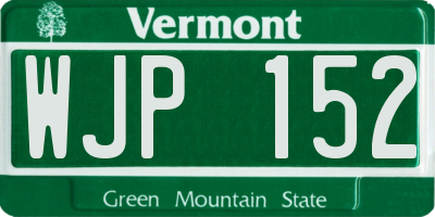 VT license plate WJP152