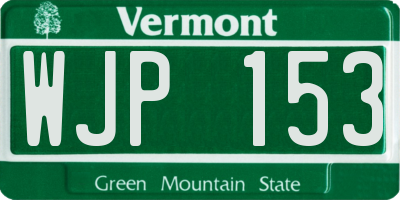 VT license plate WJP153