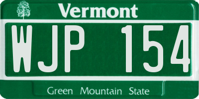VT license plate WJP154