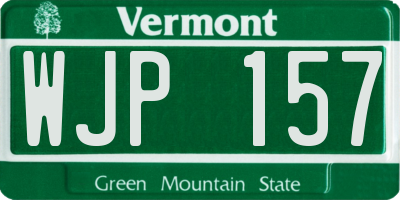 VT license plate WJP157