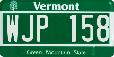 VT license plate WJP158