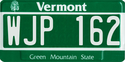 VT license plate WJP162