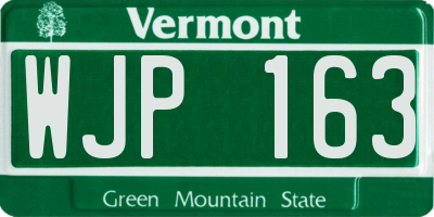 VT license plate WJP163