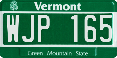 VT license plate WJP165