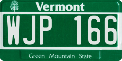 VT license plate WJP166