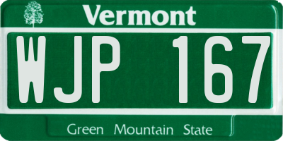 VT license plate WJP167