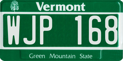 VT license plate WJP168