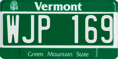 VT license plate WJP169