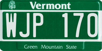 VT license plate WJP170