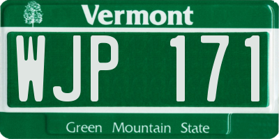 VT license plate WJP171