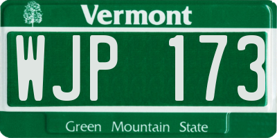 VT license plate WJP173