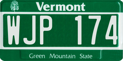 VT license plate WJP174
