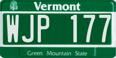 VT license plate WJP177