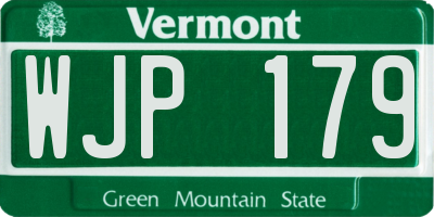 VT license plate WJP179