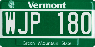 VT license plate WJP180