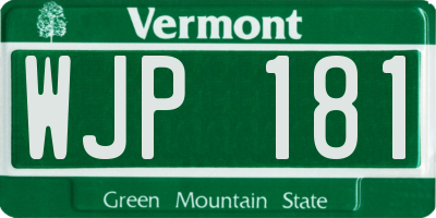 VT license plate WJP181