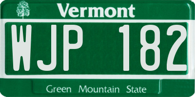 VT license plate WJP182