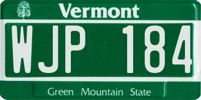 VT license plate WJP184